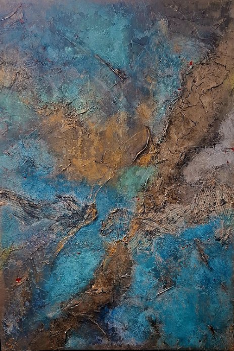 MotsEcorches_100x72 Technic: Acrylics, gesso, marble powder