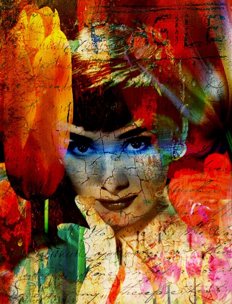 AudreyHepburn_Fragile_Tulipe “Exploring various painting technics, I use my knowledge of photography to create original paintings mixed with photography – New Pop Realism.