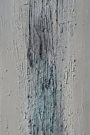 BleusNordics_160x50 Technic: Acrylics, gesso, marble powder and bitumen