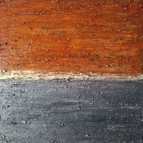 Histoires_Pierres_80x80 Acrylics, gesso, marble powder & sand