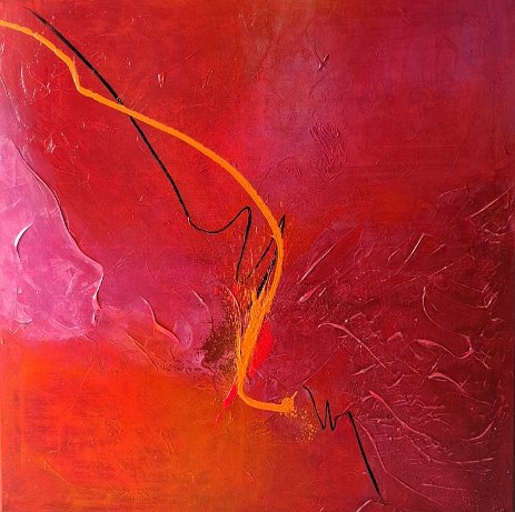 Le Flamboyant_90x90 Technic: Acrylics, gesso, marble powder