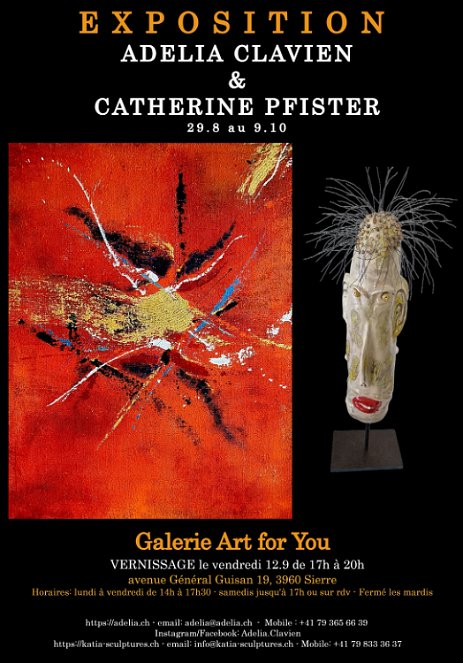ExpositionSierreADPortrait-1 Exposition d'Abstraits de Adelia Clavien & Sculptures de Catherine Pfister VERNISSAGE le 12 septembre