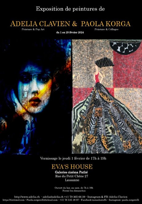 Exposition avec Paola Korga du 1 au 29 février Expositionchez Eva's House avec Paola Korga du 1 au 29 février