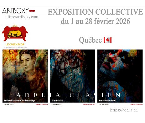 ArtBoxy_Canada QUÉBEC - Exposition collective à la Galerie Le Chien D'Or. Participation sur grand écran