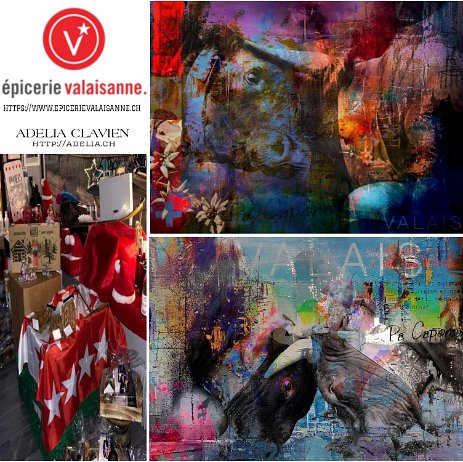 EpicerieValaisanne Oeuvres en exposition à la pretigieuse Épicerie Valaisanne à Lausanne
