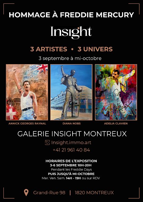 Expo 3 artistes — Thème Freddie Mercury MONTREUX: Exposition collective 