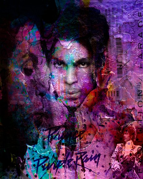 Prince_PurpleRain_Projet6.jpg “Exploring various painting technics, I use my knowledge of photography to create original paintings mixed with photography – New Pop Realism.