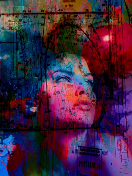 Babydoll “Exploring various painting technics, I use my knowledge of photography to create original paintings mixed with photography – New Pop Realism.