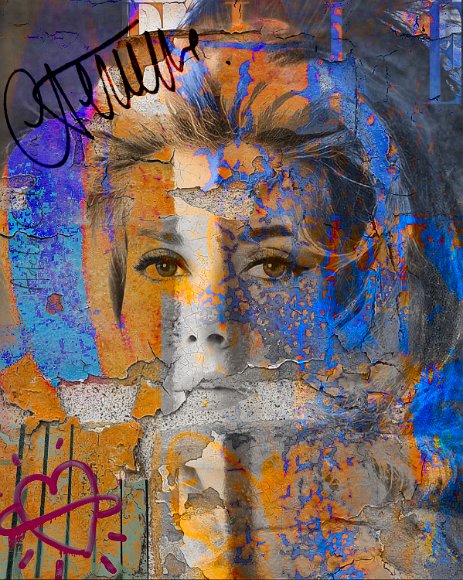 CatherineDeneuve_LaMagnifique_Projet1.jpg “Exploring various painting technics, I use my knowledge of photography to create original paintings mixed with photography – New Pop Realism.