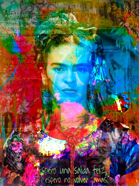FridaKahlo_LaRevolutionnaire_Projet15.jpg “Exploring various painting technics, I use my knowledge of photography to create original paintings mixed with photography – New Pop Realism.
