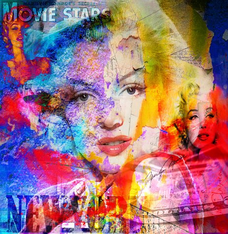 MarilynMonroe_TheBeautifullLady_Projet4.jpg “Exploring various painting technics, I use my knowledge of photography to create original paintings mixed with photography – New Pop Realism.