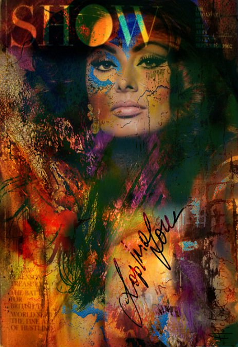SophiaLoren_TheStar_Projet1 “Exploring various painting technics, I use my knowledge of photography to create original paintings mixed with photography – New Pop Realism.